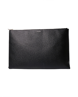 Zipped Clutch, Leather, Black, GNC378261.1018